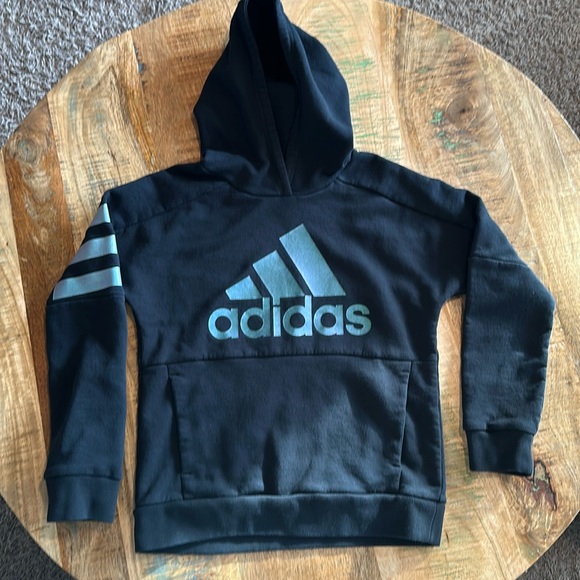 Kids Adidas Hoodie Sweatshirt, iridescent lettering - Picture 2 of 6